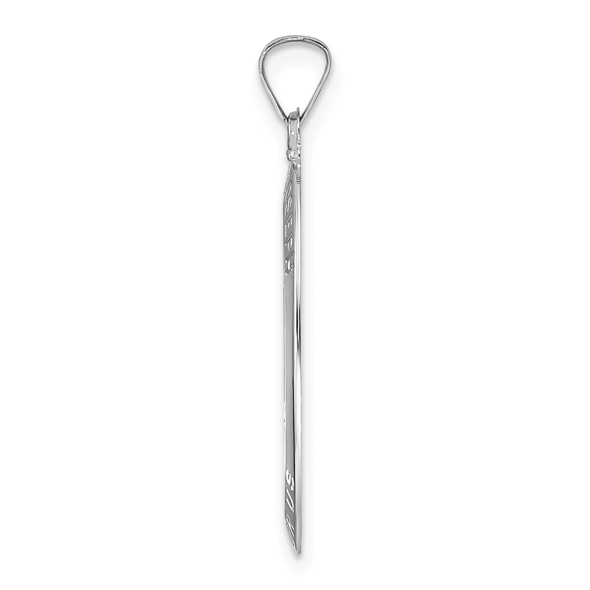 14k White Gold Polished Saint Joseph Oval Solid Medal Pendant Secondary image