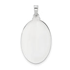14k White Gold Polished Saint Joseph Oval Solid Medal Pendant