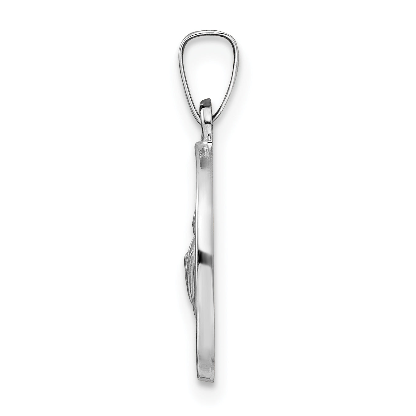 14k White Gold Polished and Satin Hollow St Jude Thaddeus Medal Pendant Secondary image