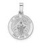 14k White Gold Polished and Satin Hollow St Jude Thaddeus Medal Pendant
