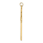 14k Polished and Textured Circle Center Cross Pendant