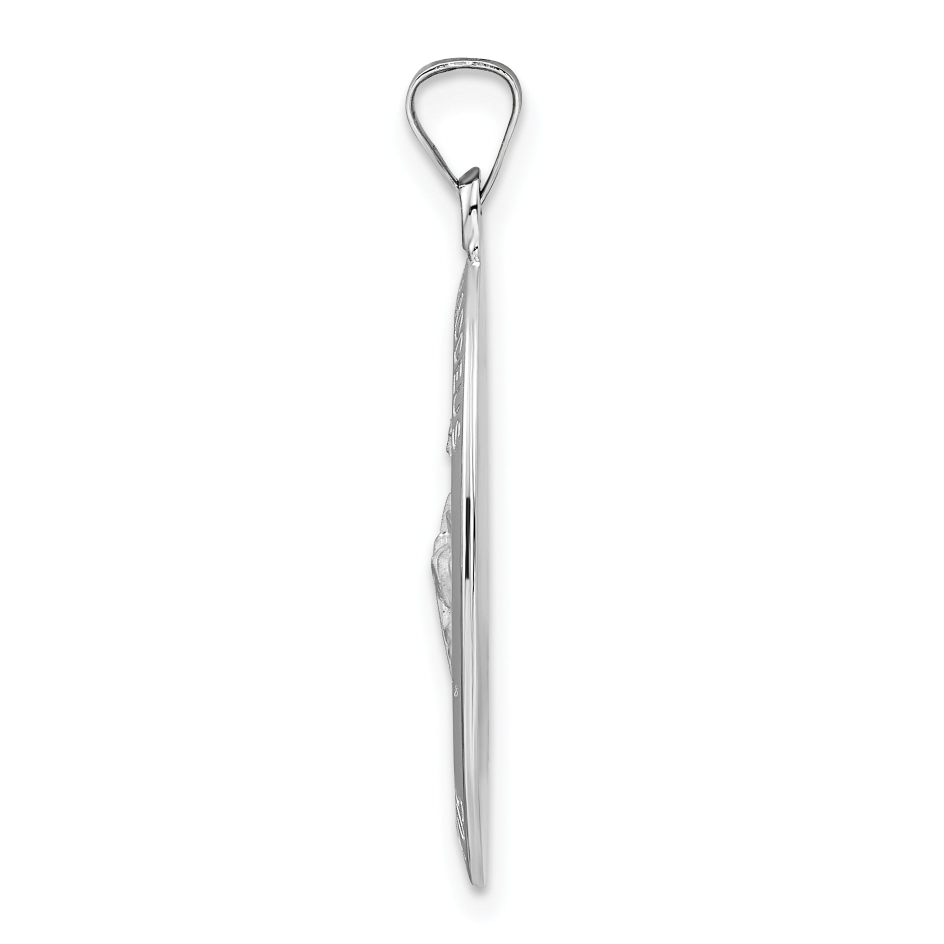 14k White Gold Polished St Jude Oval Solid Medal Pendant Secondary image