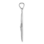 14k White Gold Polished St Jude Oval Solid Medal Pendant