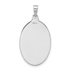 14k White Gold Polished St Jude Oval Solid Medal Pendant