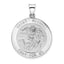 14k White Gold Polished and Satin Hollow St Michael Medal Pendant