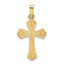 14k Polished Solid Fancy Design Cross Pendant
