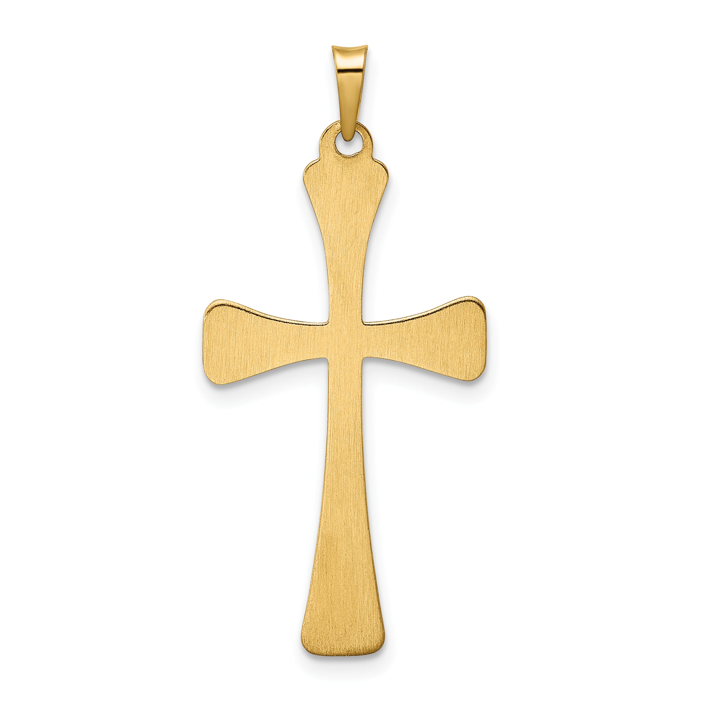 14k Polished Hollow Cross Pendant