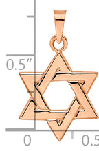 14k Rose Polished Solid Star of David Pendant