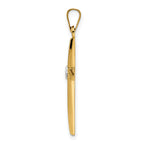14k Two-tone Polished Solid Diamond Shape Center Cross Pendant