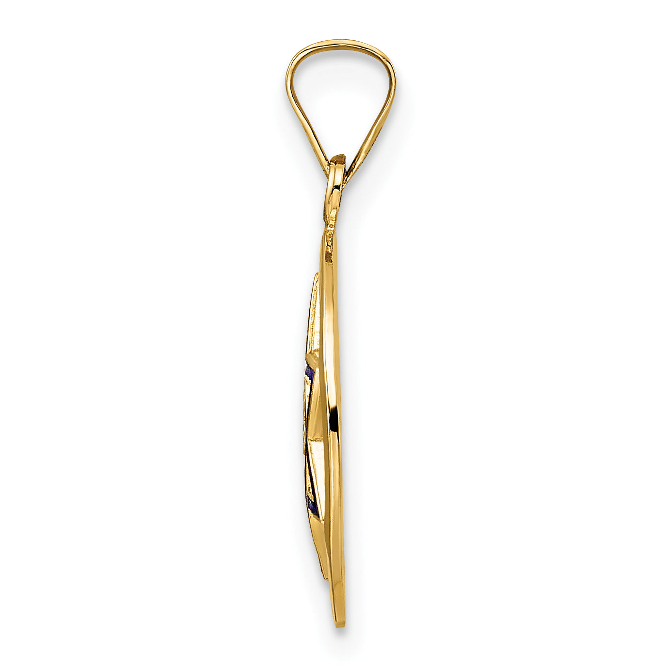 14k Polished and Enameled Solid Star of David Pendant Secondary image
