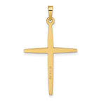 14k Two-tone Polished Solid Diamond Shape Center Cross Pendant