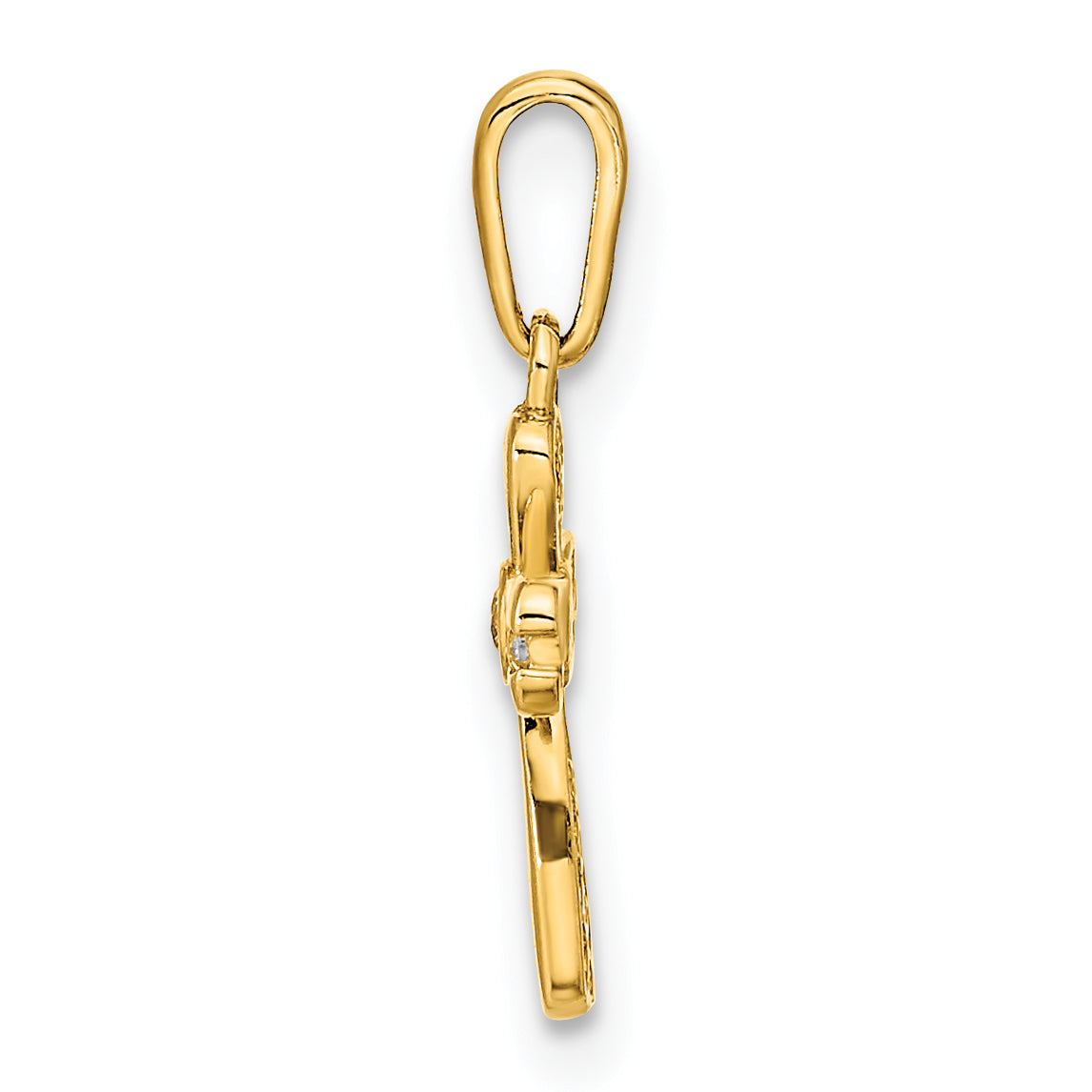 14K Polished CZ Cross Pendant Secondary image