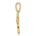14K Polished CZ Cross Pendant