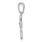 14K White Gold CZ Cross Pendant