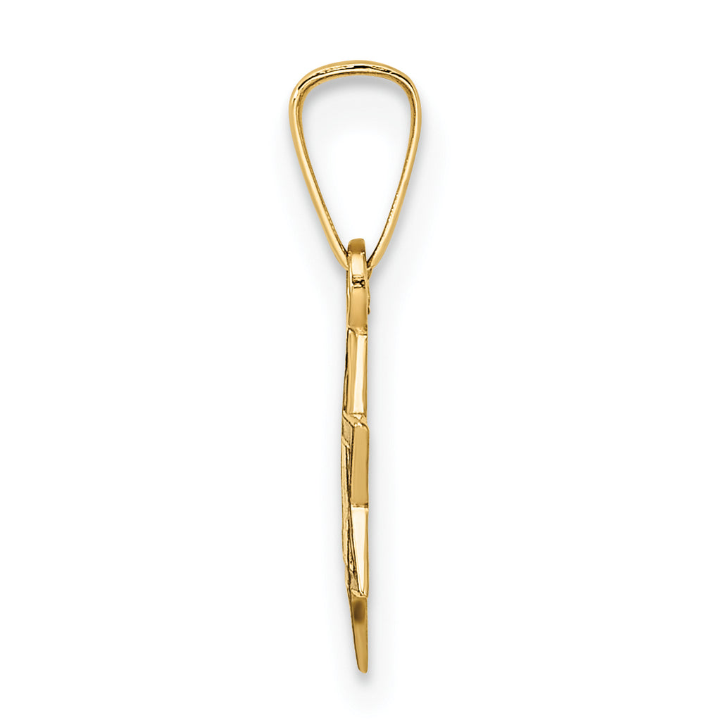 14k Polished and Enameled Solid Star of David Pendant