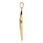 14k Two-tone Polished Solid Double Cross Pendant