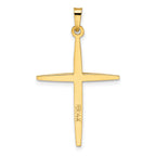 14k Two-tone Polished Solid Double Cross Pendant