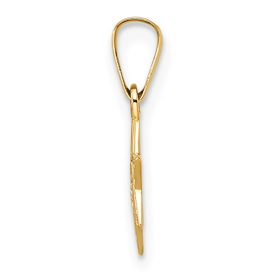 14k Polished & Textured Solid Star of David Pendant Secondary image