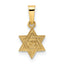 14k Polished & Textured Solid Star of David Pendant