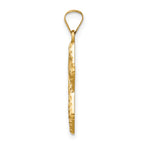 14k Polished and Textured Solid Star of David Pendant