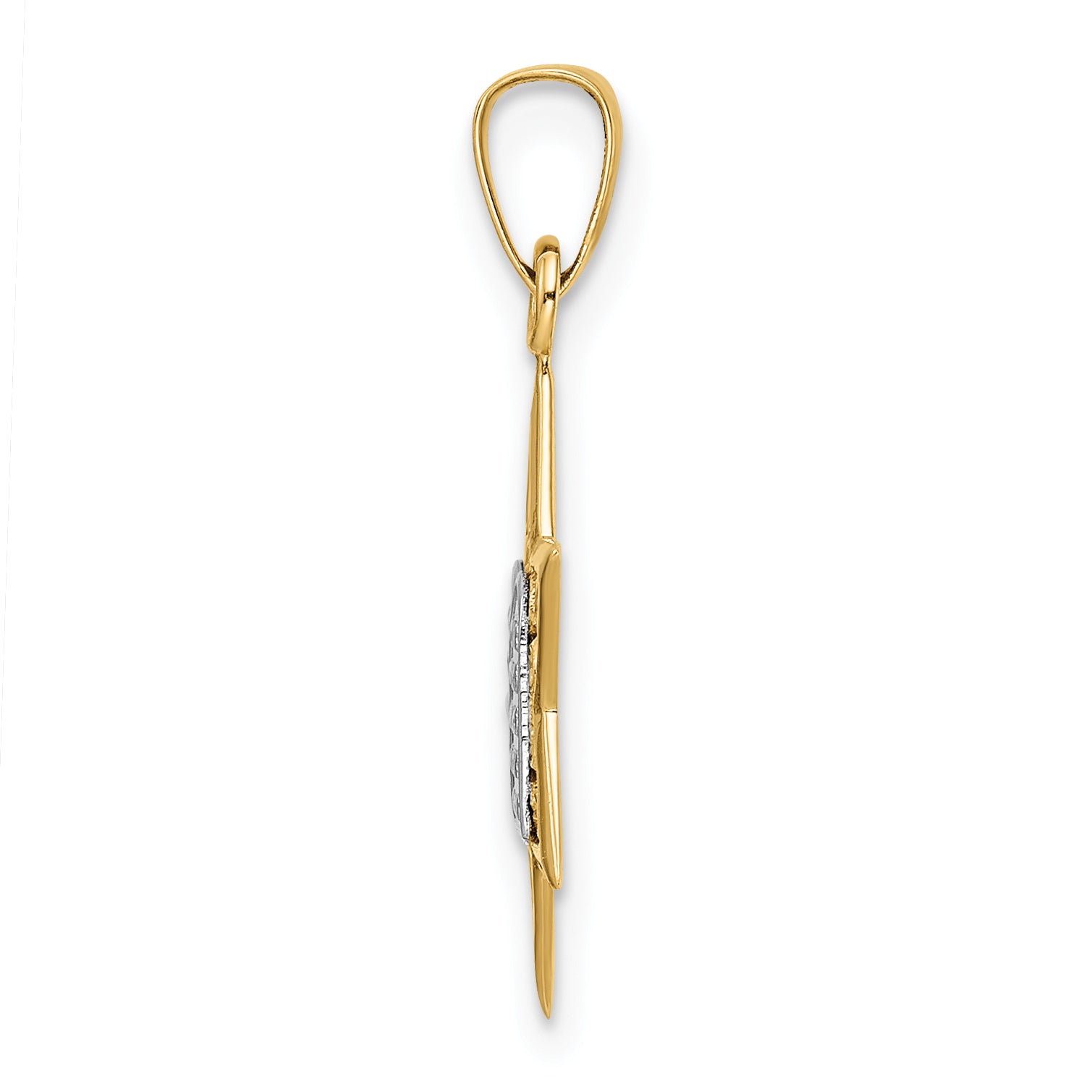 14k Two-tone Polished Solid Star and Torah Pendant Secondary image