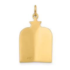 14k Polished Solid Ten Commandments and Star Pendant