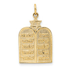 14K Yellow Gold Polished Solid Ten Commandments Star of David Pendant