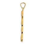 14k Polished Hollow Twisted Cross Pendant