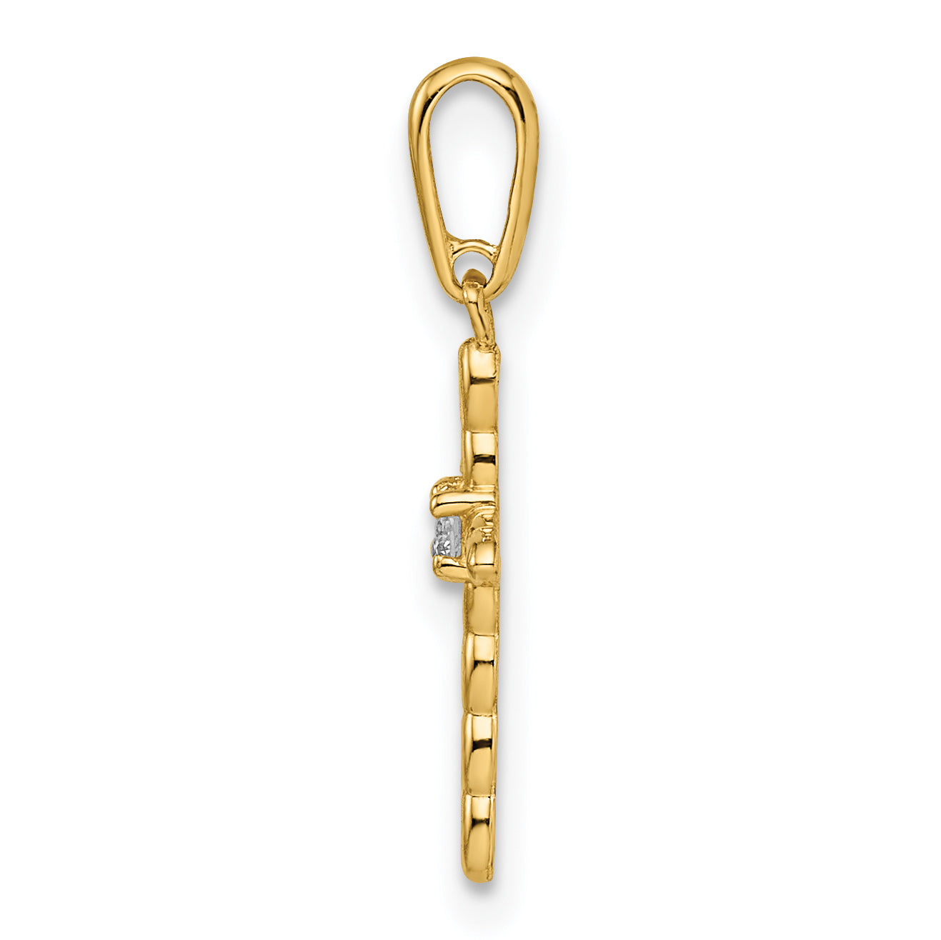 14k CZ Cross Pendant Secondary image
