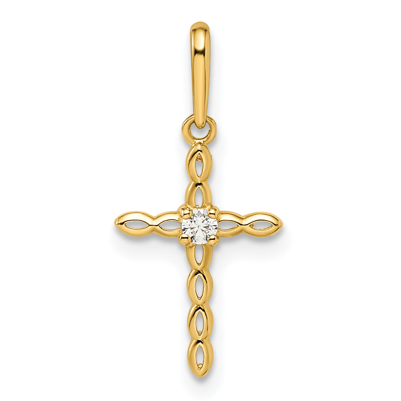 14k CZ Cross Pendant Main image