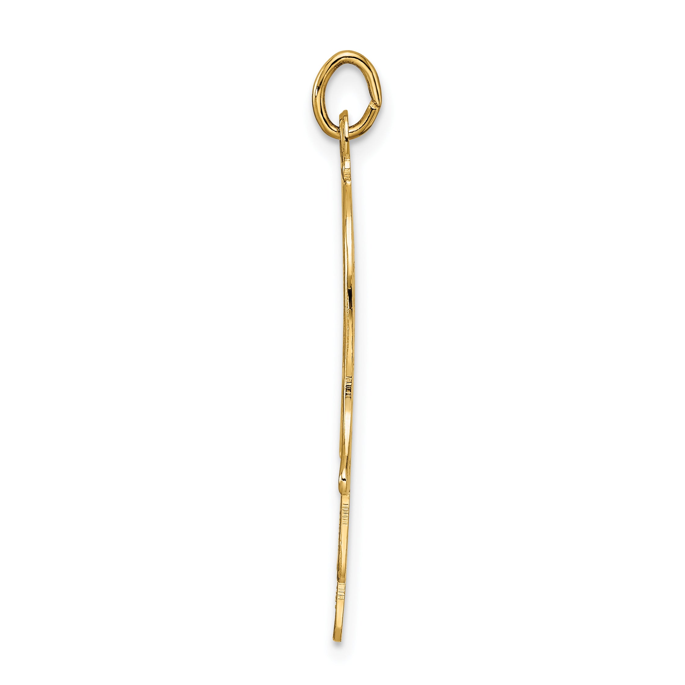 14k Polished Solid Filigree Hamsa Pendant