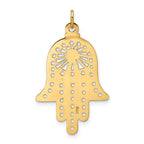 14k Polished Solid Filigree Hamsa Pendant