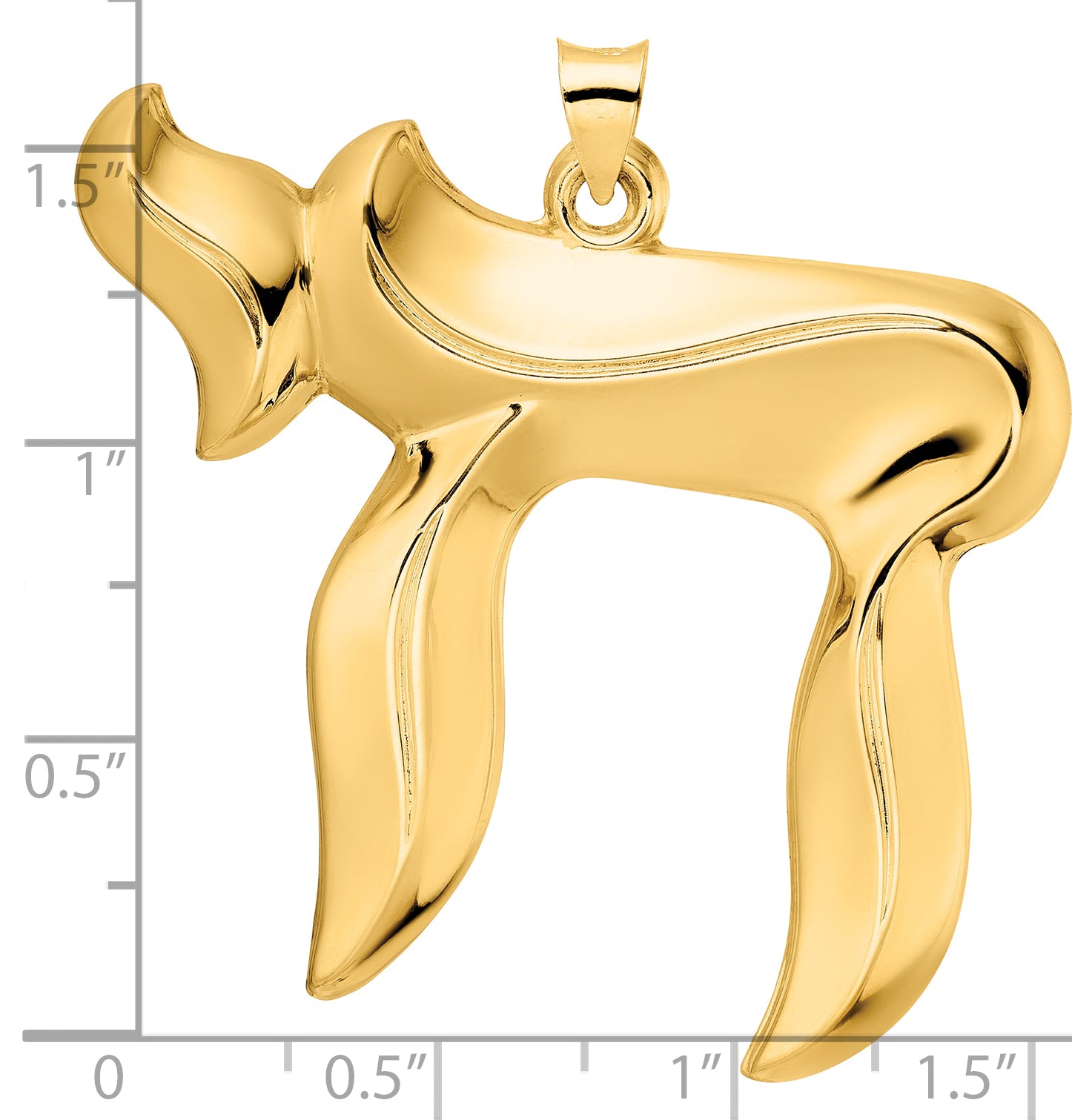 14k Polished Solid Chai Symbol Pendant