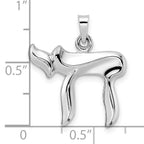 14k White Gold Polished Hollow Chai Symbol Pendant