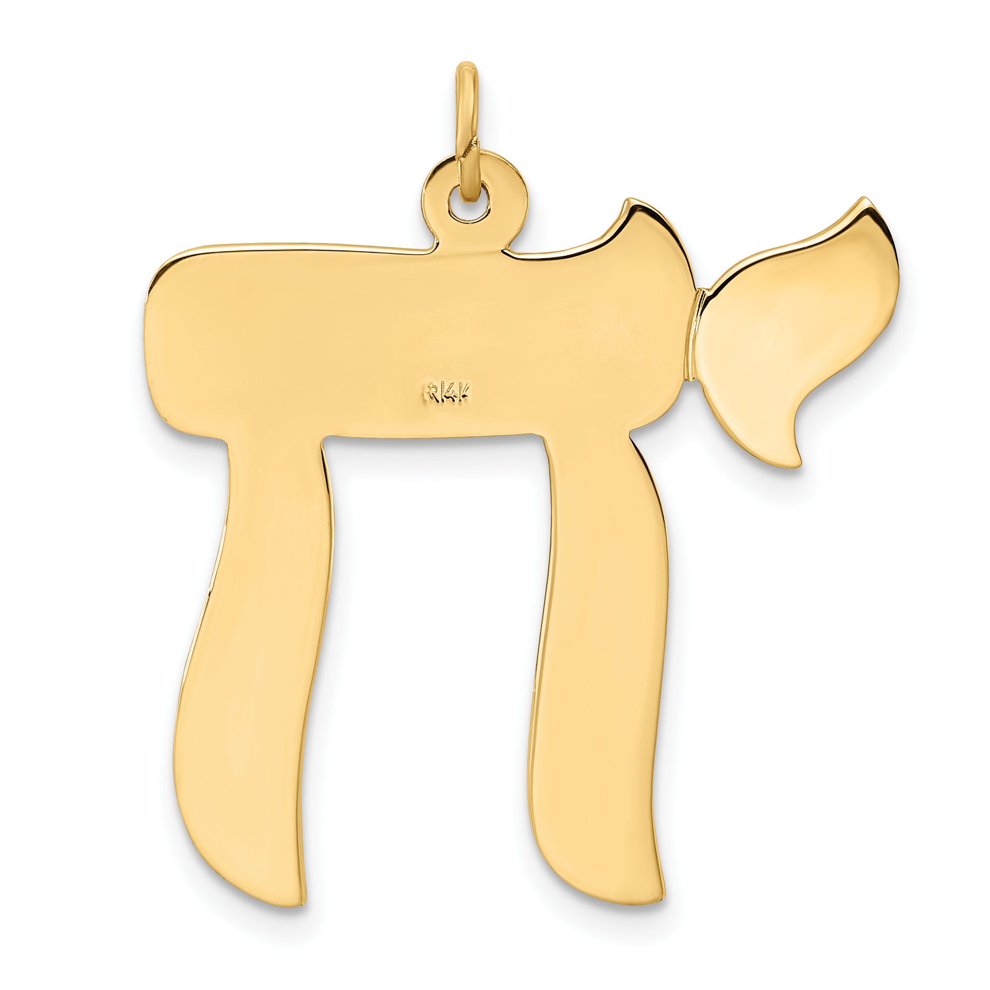 14k Polished Solid Chai Symbol Pendant