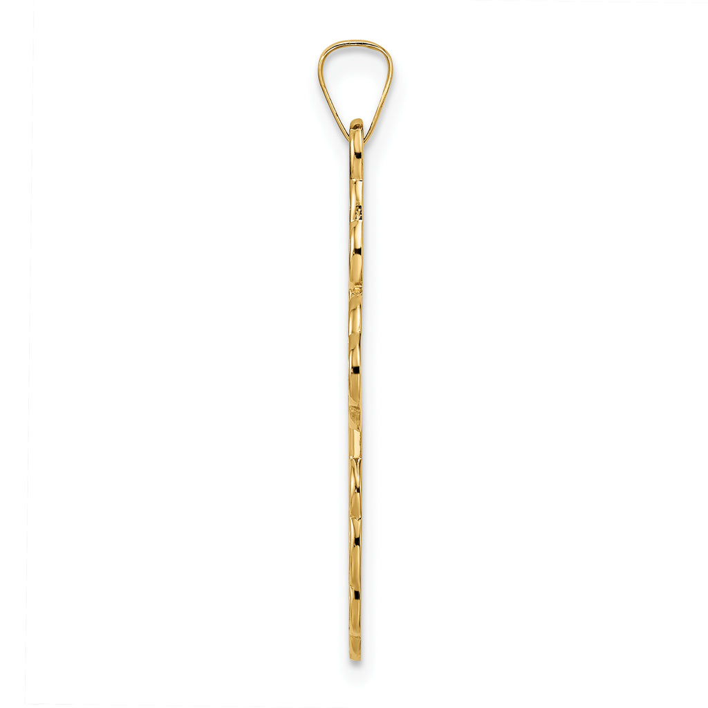 14k Polished Eastern Orthodox Solid Cross Pendant
