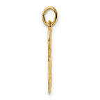 14k Polished and Textured Solid Chai Symbol Pendant
