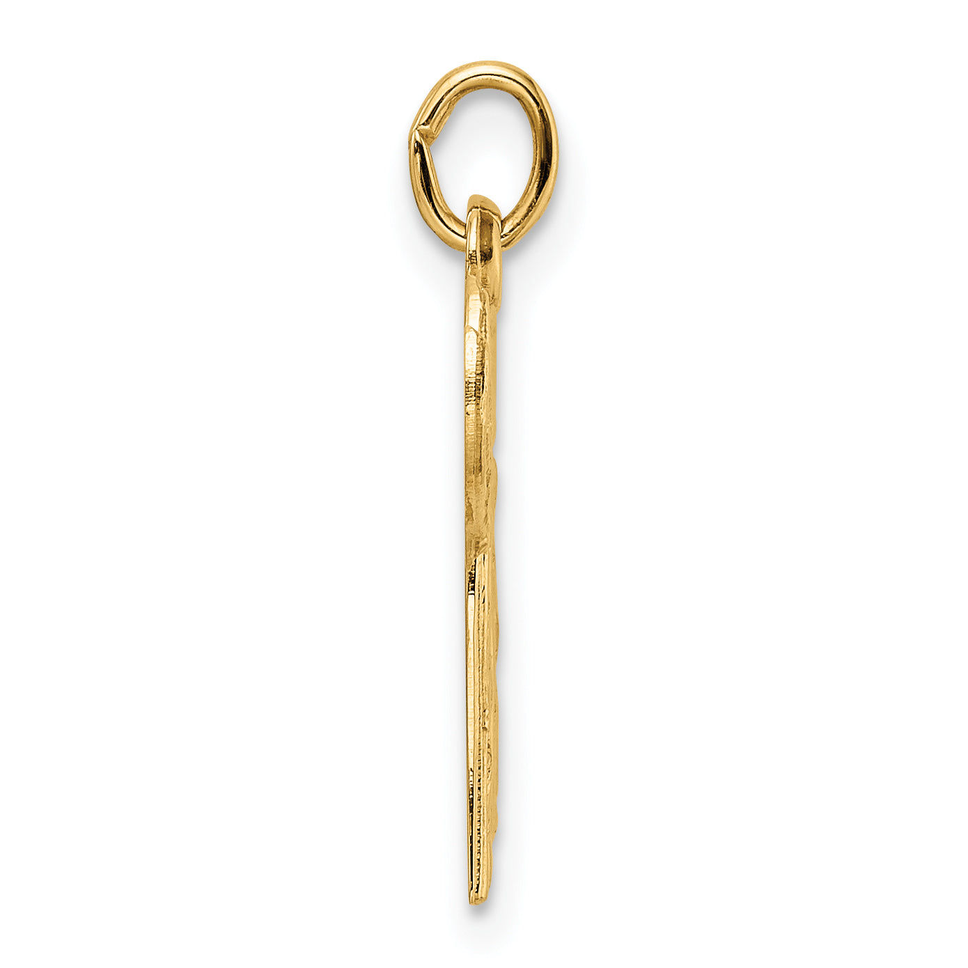 14k Polished and Textured Solid Chai Symbol Pendant