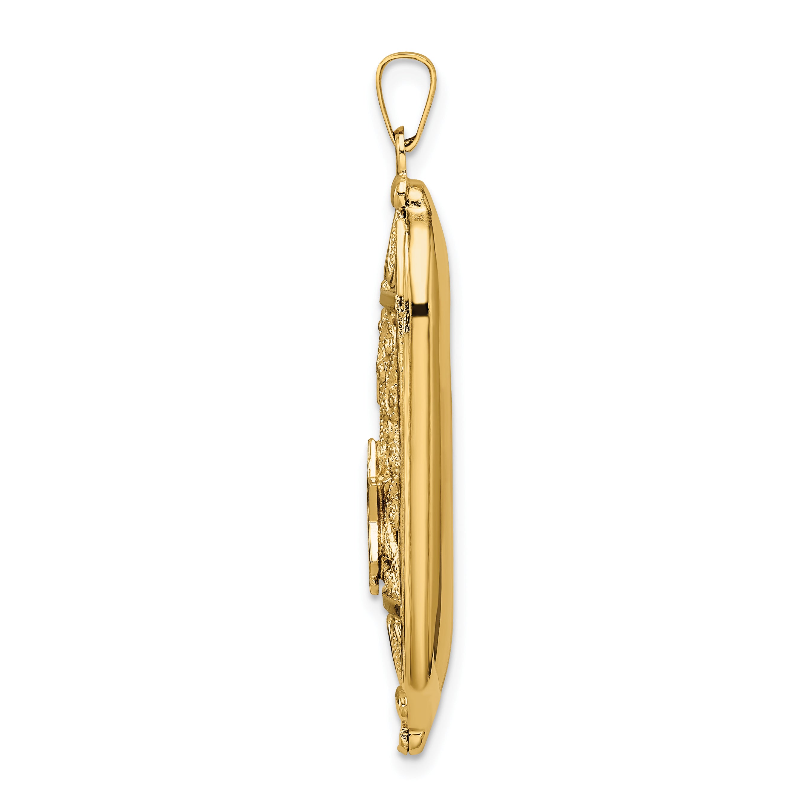 14k Polished Mezuzah Enameled Star Pendant Secondary image