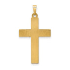 14k Two-tone Polished and Twisted Hollow INRI Crucifix Pendant