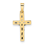 14k Two-tone Polished Solid INRI Crucifix Pendant