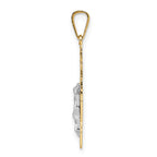 14k Two-tone Solid Crucifix Pendant