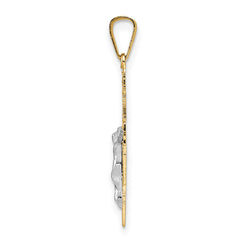 14k Two-tone Solid Crucifix Pendant