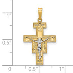 14k Two-tone Solid Crucifix Pendant