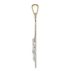 14k Two-tone Solid Crucifix Pendant