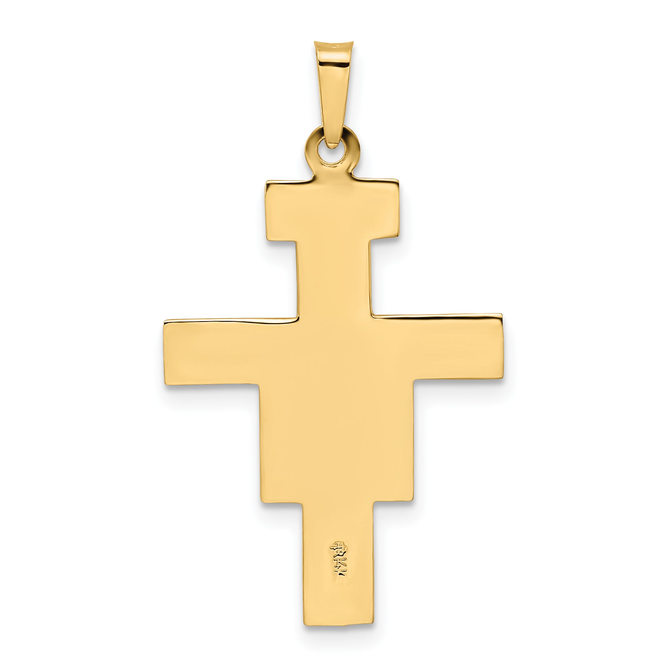 14k Two-tone Solid Crucifix Pendant