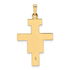 14k Two-tone Solid Crucifix Pendant