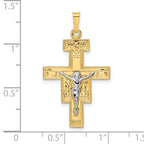 14k Two-tone Solid Crucifix Pendant