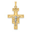14k Two-tone Solid Crucifix Pendant