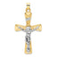 14k Two-tone Polished Solid INRI Crucifix Pendant